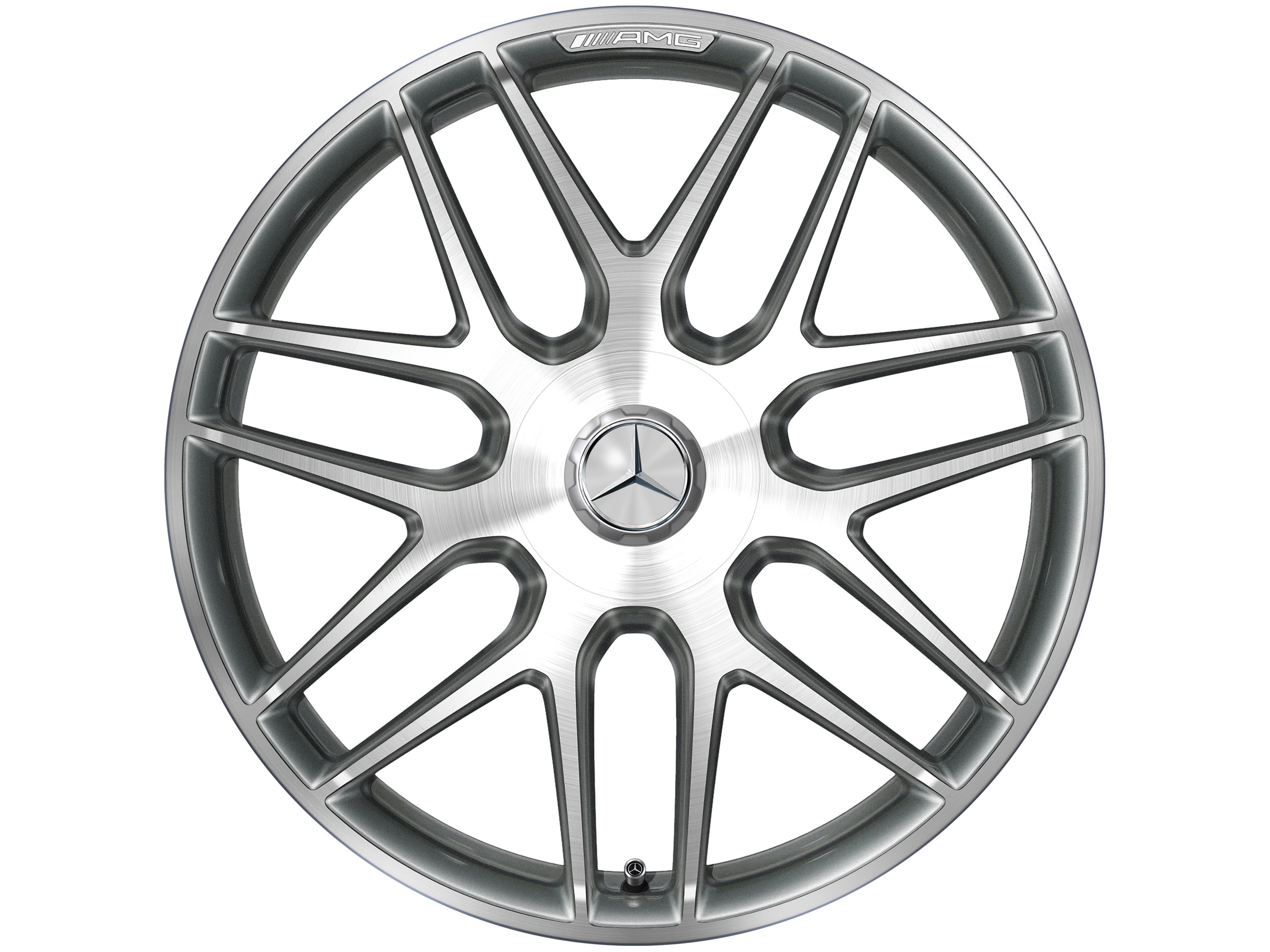 Колесный диск AMG 9,5J×20 ET25 для Mercedes-Benz E-Class 213, передняя ось, титаново-серый, с алмазной проточкой, перекрестные спицы — фото 7