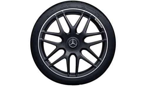 Колесный диск AMG 10J×20 ET55 для Mercedes-Benz E-Class 213, задняя ось, черный, матовый, перекрестные спицы — фото 1