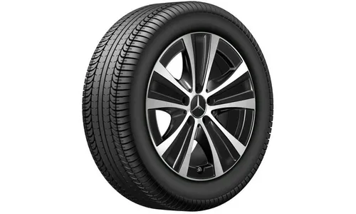 Колесный диск 7,5J×17 ET40 для Mercedes-Benz E-Class 213 / E-Class 238, передняя и задняя оси, черный, с алмазной проточкой, 5 спиц — фото 2