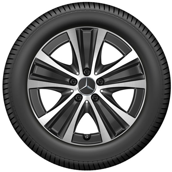 Колесный диск 7,5J×17 ET40 для Mercedes-Benz E-Class 213 / E-Class 238, передняя и задняя оси, черный, с алмазной проточкой, 5 спиц — фото 3