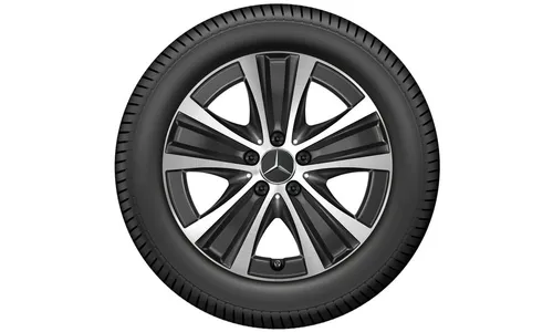 Колесный диск 7,5J×17 ET40 для Mercedes-Benz E-Class 213 / E-Class 238, передняя и задняя оси, черный, с алмазной проточкой, 5 спиц — фото 3