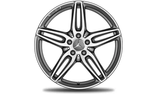Колесный диск AMG 8J×19 ET20 для Mercedes-Benz E-Class 213 / E-Class 238, передняя ось, титаново-серый, с алмазной проточкой, 5 двойных спиц — фото 1