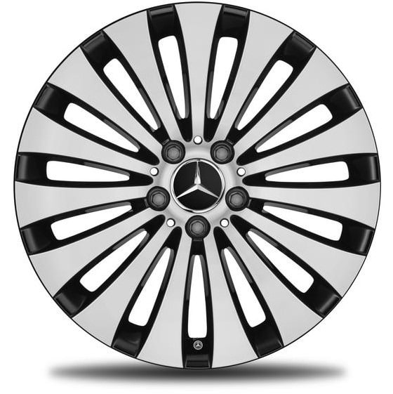 Колесный диск 9J×18 ET53 для Mercedes-Benz E-Class 213, задняя ось, черный, с алмазной проточкой, 15 спиц — фото 1