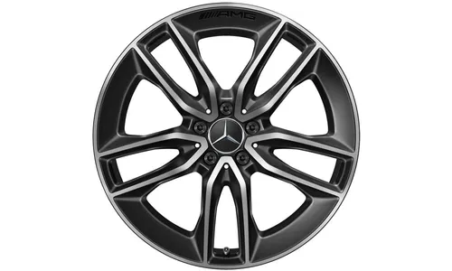 Колесный диск AMG 8J×20 ET20 для Mercedes-Benz E-Class 213 / E-Class 238, передняя ось, черный, с алмазной проточкой — фото 1