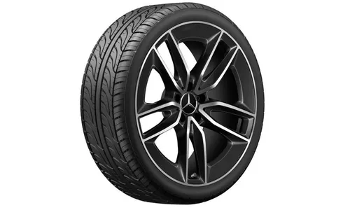 Колесный диск AMG 8J×20 ET20 для Mercedes-Benz E-Class 213 / E-Class 238, передняя ось, черный, с алмазной проточкой — фото 2