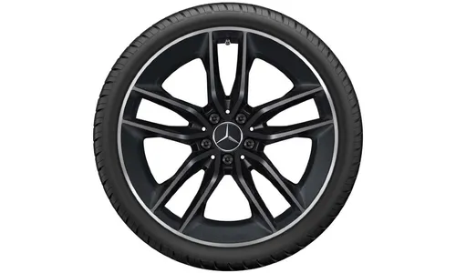 Колесный диск AMG 8J×20 ET20 для Mercedes-Benz A238/C238/S213/W213, передняя ось, чёрный, матовый, 5 двойных спиц — фото 2