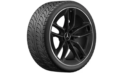 Колесный диск AMG 9J×20 ET49 для Mercedes-Benz A238/C238/S213/W213, задняя ось, чёрный, матовый, 5 двойных спиц — фото 1