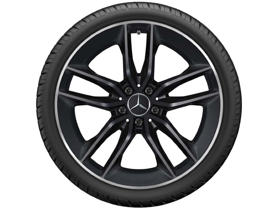 Колесный диск AMG 9J×20 ET49 для Mercedes-Benz A238/C238/S213/W213, задняя ось, чёрный, матовый, 5 двойных спиц — фото 2