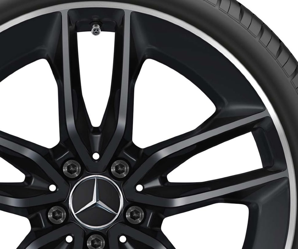 Колесный диск AMG 9J×20 ET49 для Mercedes-Benz A238/C238/S213/W213, задняя ось, чёрный, матовый, 5 двойных спиц — фото 3