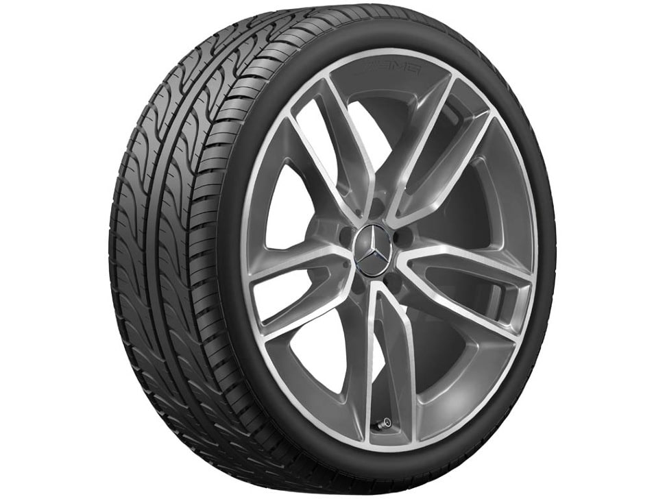 Колесный диск AMG 9J×20 ET49 для Mercedes-Benz A238/C238/S213/W213, задняя ось, танталово-серый, 5 двойных спиц — фото 1