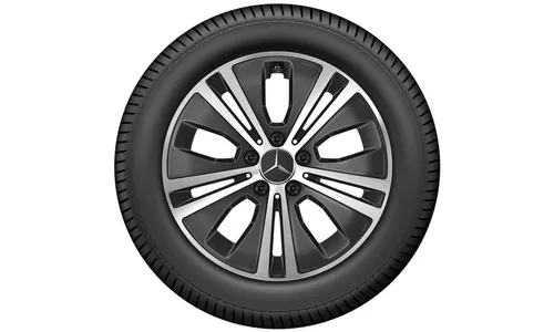 Колесный диск 7,5J×17 ET40 для Mercedes-Benz E-Class 213 / E-Class 238, передняя и задняя оси, черный, с алмазной проточкой, 5 двойных спиц — фото 3