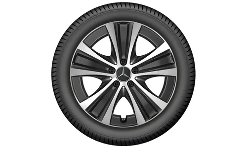 Колесный диск 9J×18 ET52,5 для Mercedes-Benz E-Class 213, задняя ось, черный, с алмазной проточкой, 5 спиц — фото 2