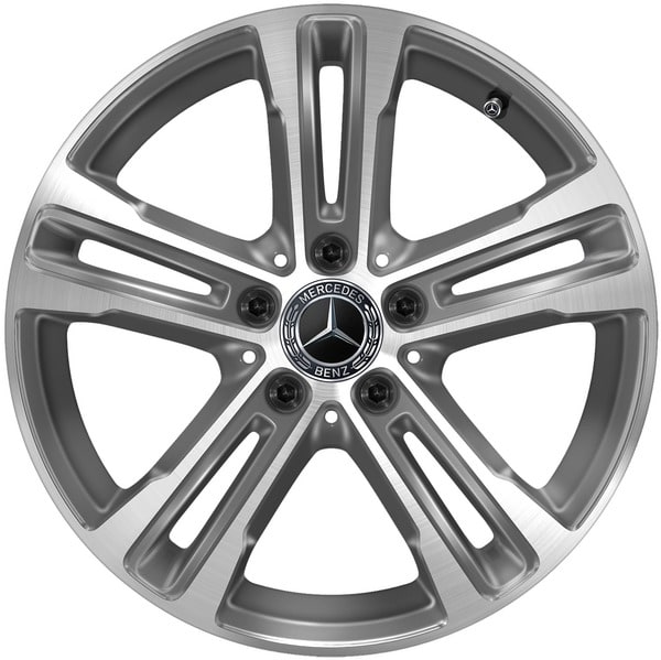 Колесный диск 7,5J×17 ET40 для Mercedes-Benz E-Class 213, передняя и задняя оси, серый металлик Tremolite, с алмазной проточкой, 5 двойных спиц — фото 1