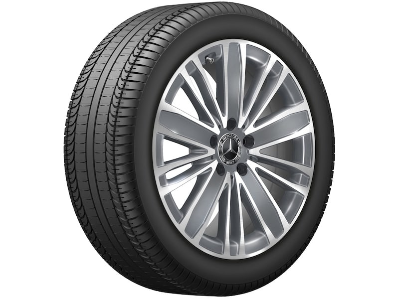 Колесный диск 8J×18 ET43 для Mercedes-Benz A238/C238/S213/W213, передняя и задняя оси, тремолитовый серый металлик, с алмазной проточкой, 10 двойных спиц — фото 1