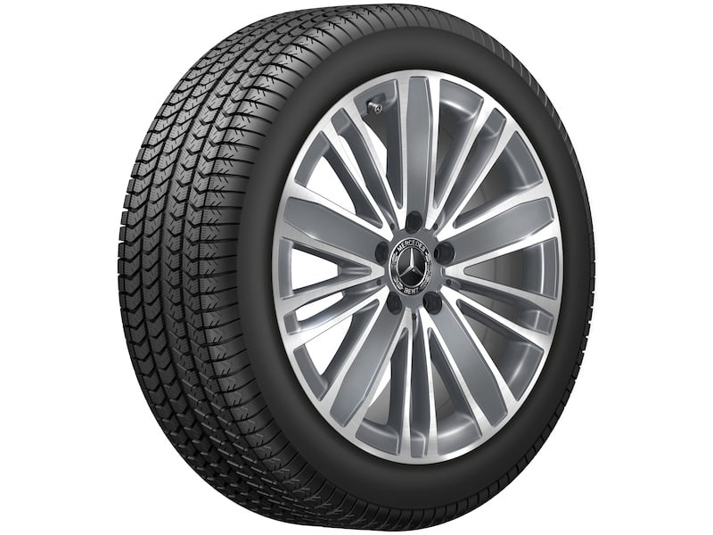 Колесный диск 8J×18 ET43 для Mercedes-Benz A238/C238/S213/W213, передняя и задняя оси, тремолитовый серый металлик, с алмазной проточкой, 10 двойных спиц — фото 2