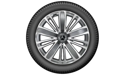 Колесный диск 8J×18 ET43 для Mercedes-Benz A238/C238/S213/W213, передняя и задняя оси, тремолитовый серый металлик, с алмазной проточкой, 10 двойных спиц — фото 3