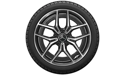 Колесный диск AMG 8J×19 ET43 для Mercedes-Benz A238/C238/S213/W213, передняя ось, черный, с алмазной проточкой, 5 двойных спиц — фото 3