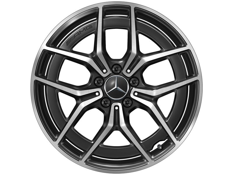 Колесный диск AMG 8J×19 ET43 для Mercedes-Benz A238/C238/S213/W213, передняя ось, черный, с алмазной проточкой, 5 двойных спиц — фото 4