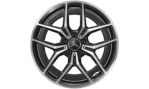 Колесный диск AMG 8J×19 ET43 для Mercedes-Benz A238/C238/S213/W213, передняя ось, черный, с алмазной проточкой, 5 двойных спиц — фото 4