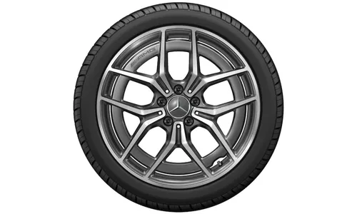 Колесный диск AMG 8J×19 ET43 для Mercedes-Benz A238/C238/S213/W213, передняя ось, танталово-серый, с алмазной проточкой, 5 двойных спиц — фото 3