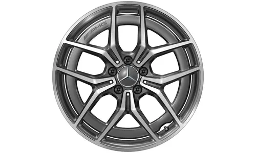 Колесный диск AMG 8J×19 ET43 для Mercedes-Benz A238/C238/S213/W213, передняя ось, танталово-серый, с алмазной проточкой, 5 двойных спиц — фото 4