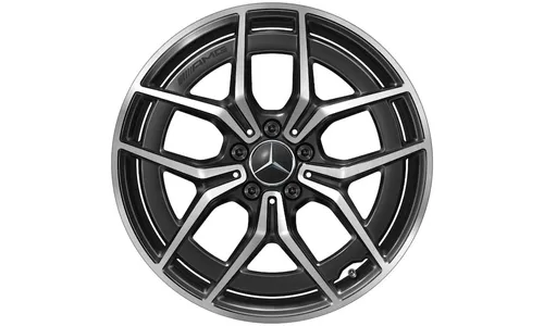 Колесный диск AMG 9J×19 ET49 для Mercedes-Benz A238/C238/S213/W213, задняя ось, черный, с алмазной проточкой, 5 двойных спиц — фото 4