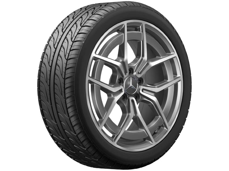 Колесный диск AMG 9J×19 ET49 для Mercedes-Benz A238/C238/S213/W213, задняя ось, танталово-серый, 5 двойных спиц — фото 1