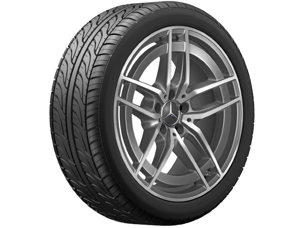 Колесный диск AMG 8J×19 ET20 для Mercedes-Benz A238/C238/S213/W213, передняя ось, танталово-серый, 5 двойных спиц — фото 1