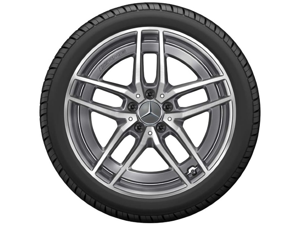 Колесный диск AMG 9J×19 ET49 для Mercedes-Benz A238/C238/S213/W213, задняя ось, танталово-серый, 5 двойных спиц — фото 2