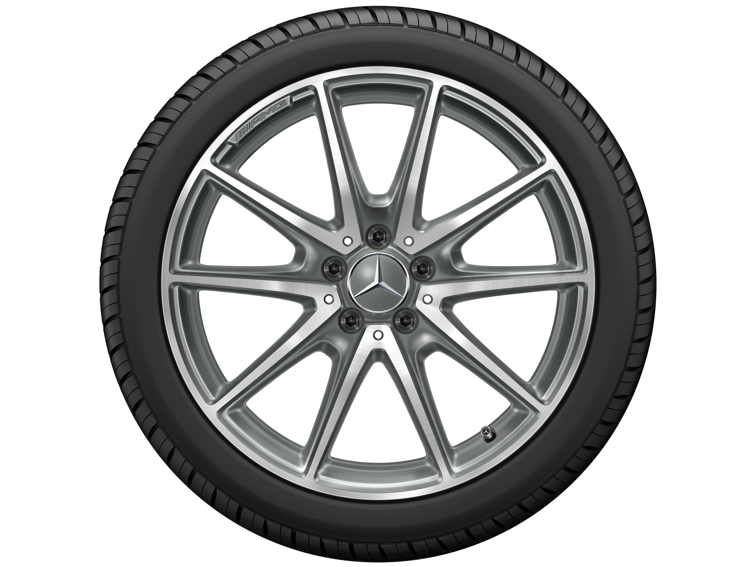 Колесный диск AMG 8J×19 ET43 для Mercedes-Benz E-Class 213, передняя ось, титаново-серый, с алмазной проточкой, 10 спиц — фото 4