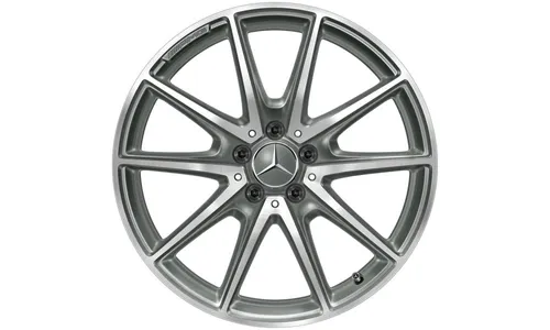 Колесный диск AMG 9J×19 ET49 для Mercedes-Benz E-Class 213, задняя ось, титаново-серый, с алмазной проточкой, 10 спиц — фото 1