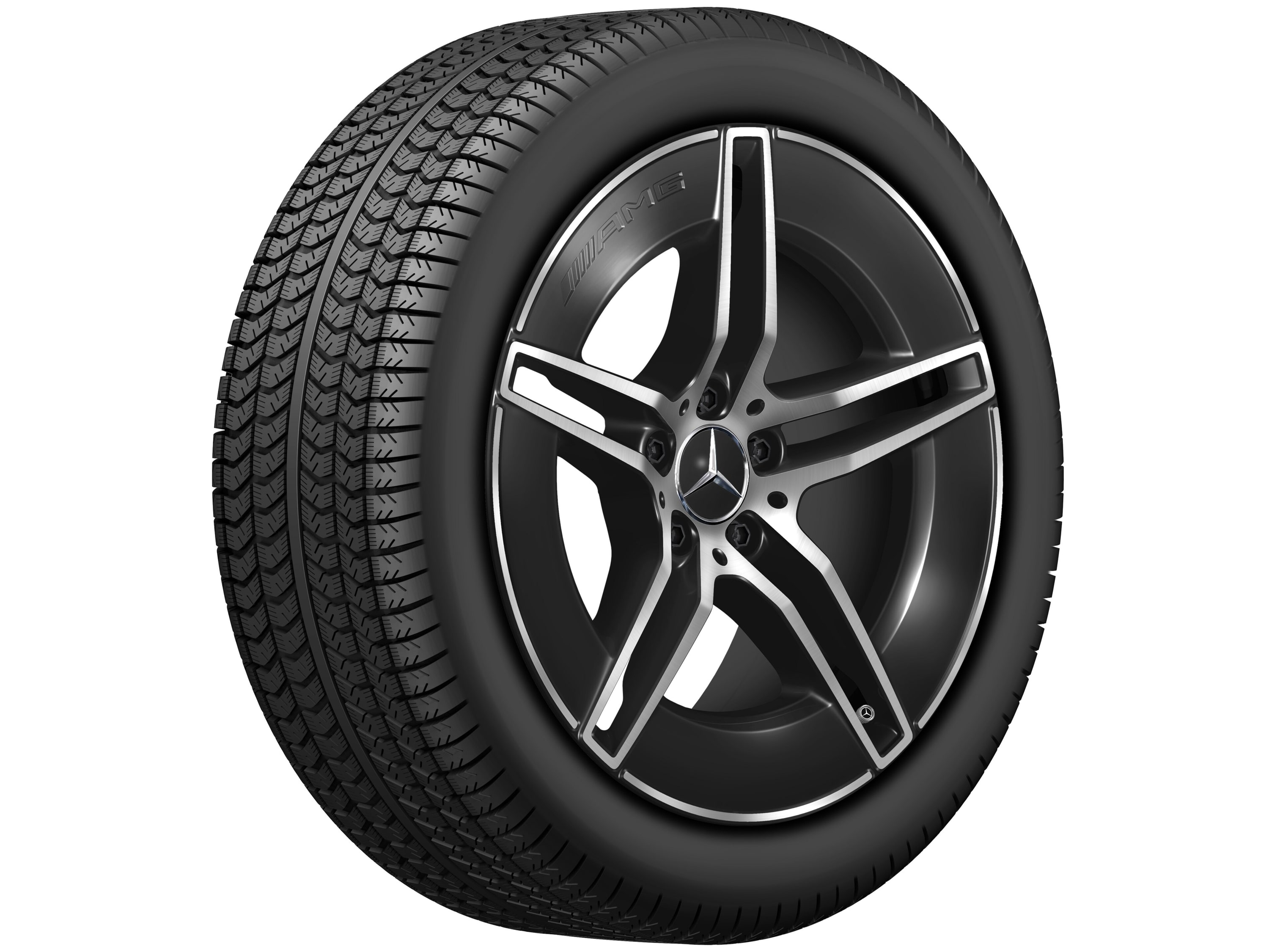 Колесный диск AMG 8,5J×19 ET35,5 для Mercedes-Benz E-Class 214, передняя ось, черный, с алмазной проточкой — фото 3