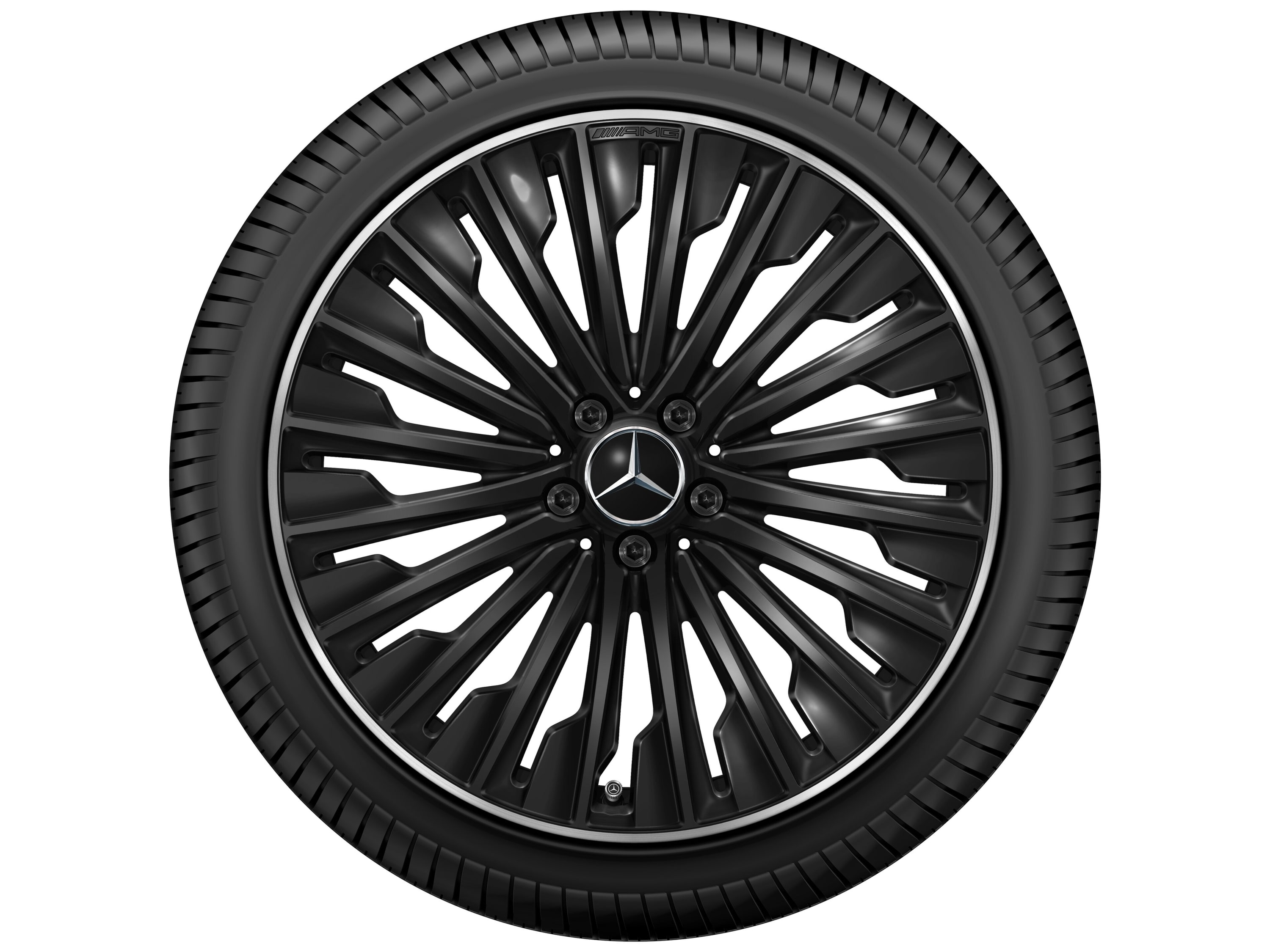 Колесный диск AMG 8,5J×20 ET35,5 для Mercedes-Benz E-Class 214, передняя ось, черный, с алмазной проточкой, многоспицевый — фото 3