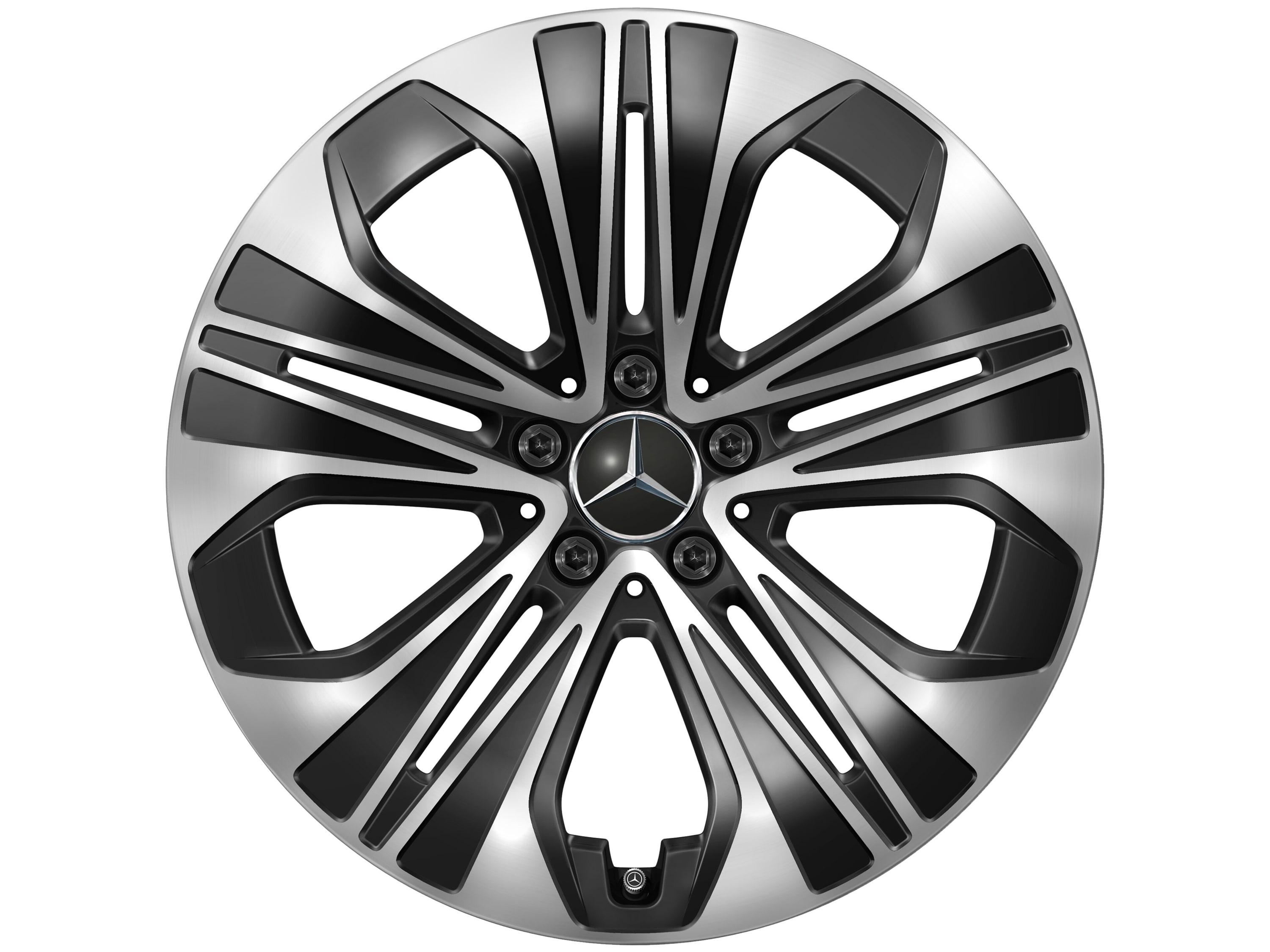 Колесный диск 9,5J×19 ET51 для Mercedes-Benz E-Class 214, задняя ось, черный, с алмазной проточкой — фото 1