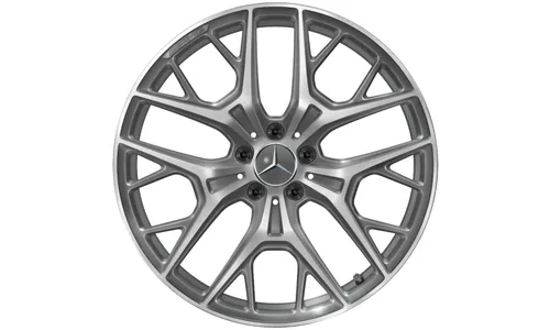 Колесный диск AMG 10J×20 ET48,1 для Mercedes-Benz S-Class 223, задняя ось, серый Himalaya, с алмазной проточкой, перекрестные спицы — фото 1