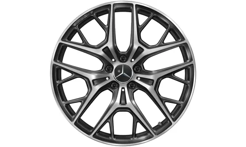 Колесный диск AMG 10J×20 ET48,1 для Mercedes-Benz S-Class 223, задняя ось, черный, с алмазной проточкой, перекрестные спицы — фото 1
