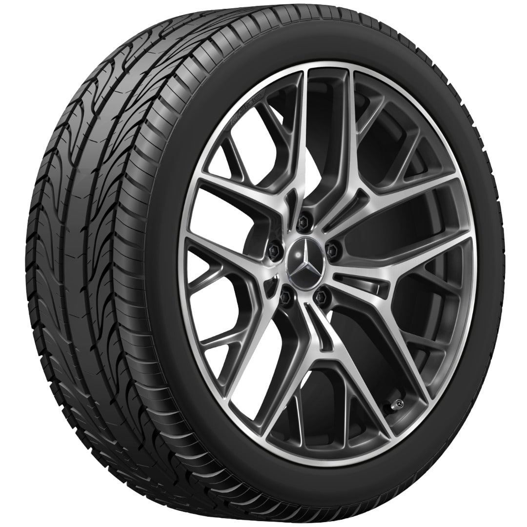 Колесный диск AMG 10J×20 ET48,1 для Mercedes-Benz S-Class 223, задняя ось, черный, с алмазной проточкой, перекрестные спицы — фото 3
