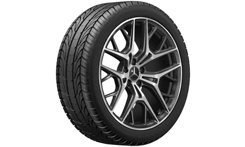 Колесный диск AMG 10J×20 ET48,1 для Mercedes-Benz S-Class 223, задняя ось, черный, с алмазной проточкой, перекрестные спицы — фото 3