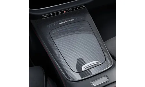 Накладка центральной консоли, карбон, с логотипом AMG и крышкой вещевого отсека, Mercedes-Benz E-class 214 — фото 1