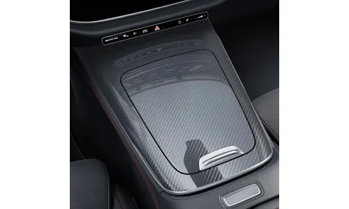 Накладка центральной консоли, карбон, без логотипа AMG, с крышкой вещевого отсека, Mercedes-Benz E-class 214 — фото 1