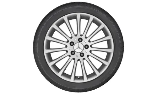 Колесный диск 9,5J×18 ET48 для Mercedes-Benz C218/X218, задняя ось, титаново-серебристый, многоспицевый — фото 2