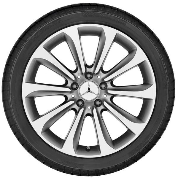 Колесный диск 8,5J×18 ET34,5 для Mercedes-Benz CLS 218, передняя и задняя оси, серый Himalaya, 10 спиц — фото 2