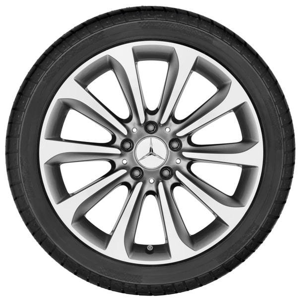Колесный диск 9,5J×18 ET48 для Mercedes-Benz CLS 218, задняя ось, серый Himalaya, 10 спиц — фото 2