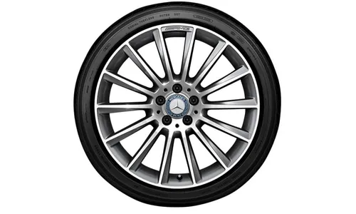 Колесный диск AMG 9,5J×19 ET48 для Mercedes-Benz CLS 218, задняя ось, титаново-серый, многоспицевый — фото 2