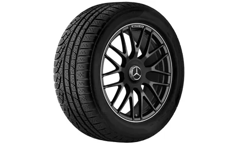 Колесный диск AMG 9J×19 ET37 для Mercedes-Benz C218/X218, передняя ось, чёрный, матовый, перекрестные спицы — фото 2