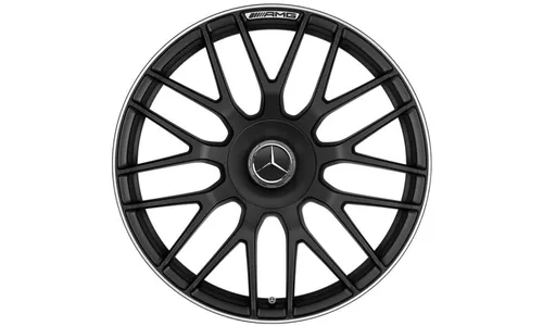 Колесный диск AMG 9J×19 ET37 для Mercedes-Benz C218/X218, передняя ось, чёрный, матовый, перекрестные спицы — фото 4