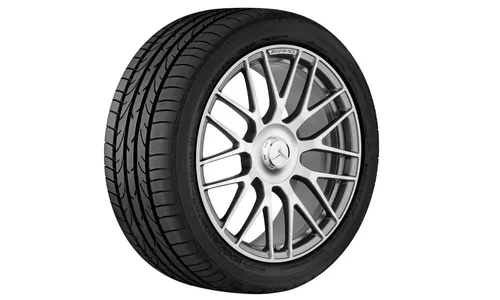 Колесный диск AMG 10J×19 ET47 для Mercedes-Benz CLS 218, задняя ось, титаново-серый, с алмазной проточкой, перекрестные спицы — фото 2