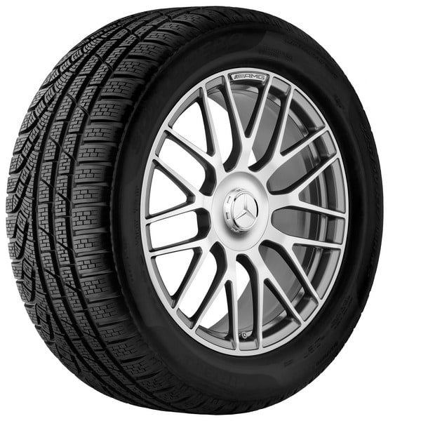 Колесный диск AMG 10J×19 ET47 для Mercedes-Benz CLS 218, задняя ось, титаново-серый, с алмазной проточкой, перекрестные спицы — фото 3