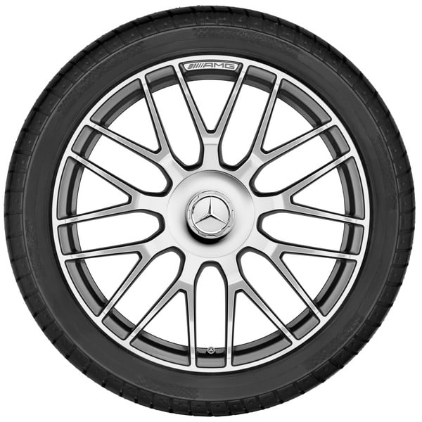 Колесный диск AMG 10J×19 ET47 для Mercedes-Benz CLS 218, задняя ось, титаново-серый, с алмазной проточкой, перекрестные спицы — фото 4