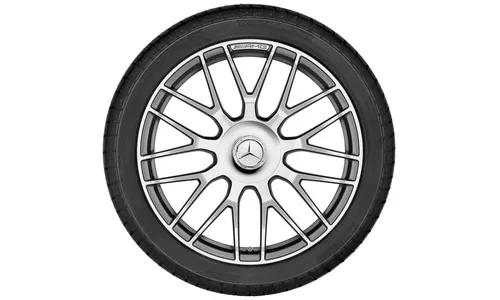Колесный диск AMG 10J×19 ET47 для Mercedes-Benz CLS 218, задняя ось, титаново-серый, с алмазной проточкой, перекрестные спицы — фото 4